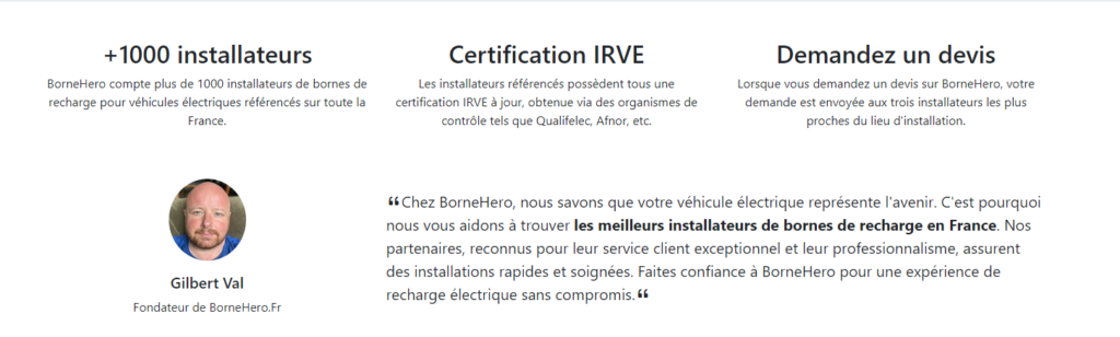 Bornhero : annuaire de Électricien IRVE